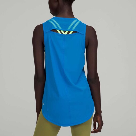 Lululemon Sculpt Tank Top Poolside Teal Blue Size 14 Mesh Loose Lightweight $68 - Picture 2 of 3